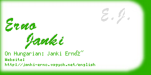 erno janki business card